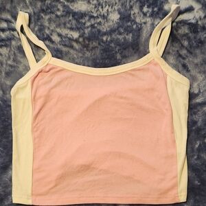 Pink and white crop top!